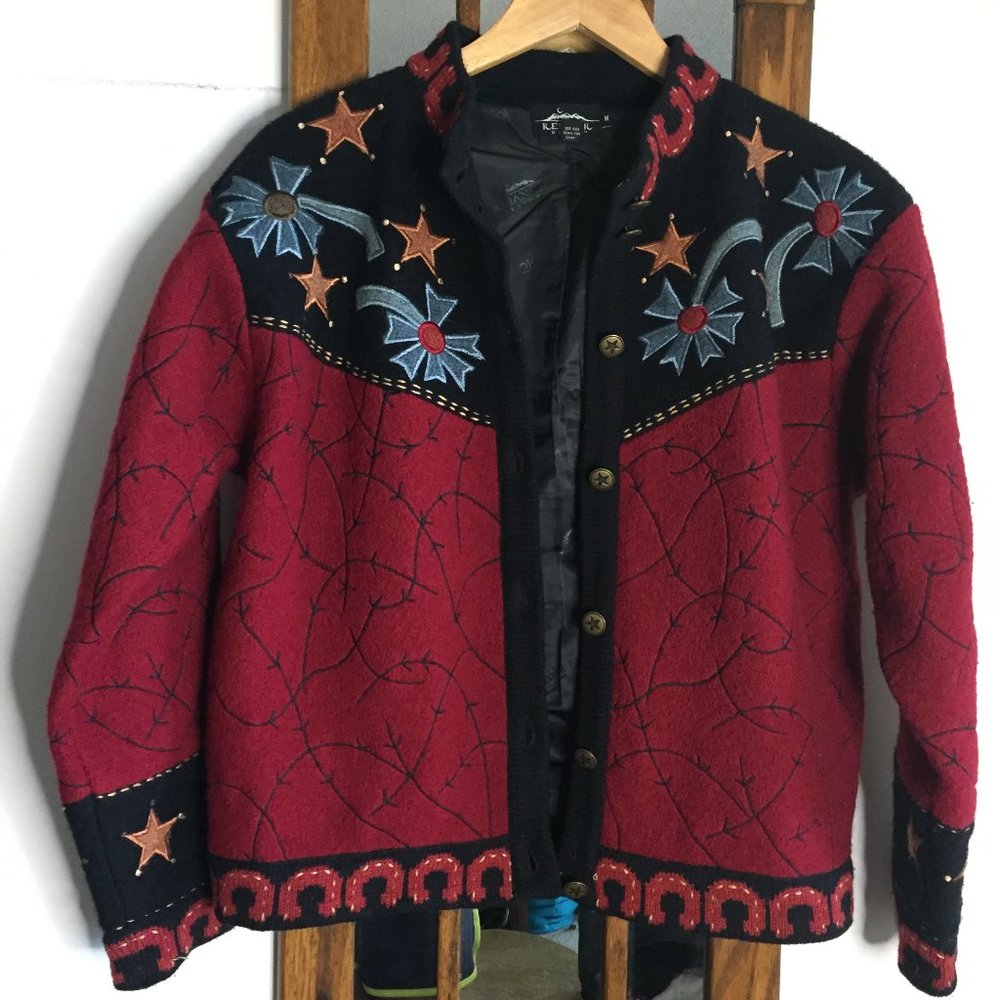 Icelandic Design Wool Sweater Jackets Size M